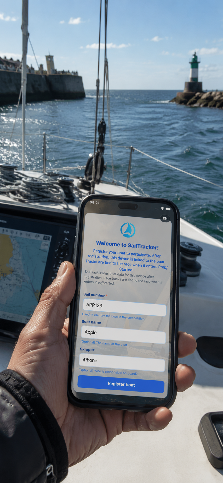 Deltagarhantering och mobilspårning via Sailor app